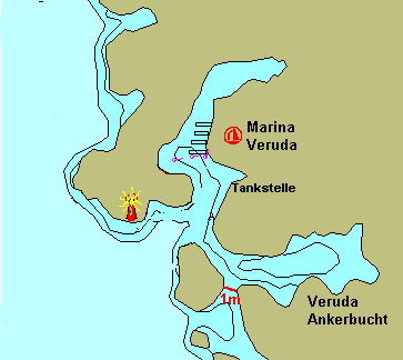 Insel Marina Veruda auf der Karte
