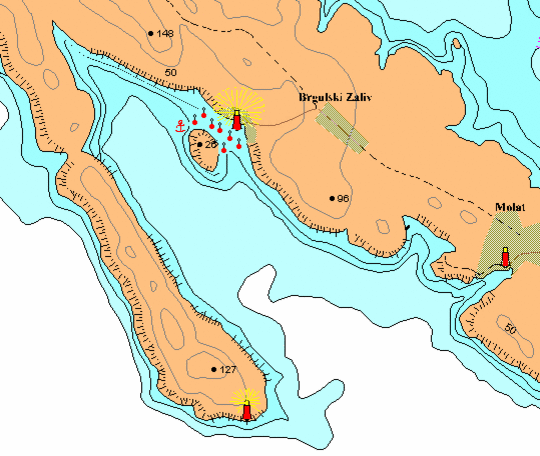 Insel Molat Karte