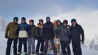 Skifahrer Gruppenfoto